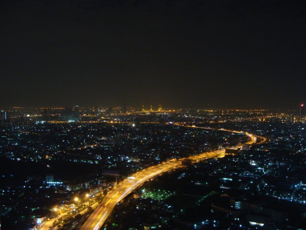 Nocny widok na Bangkok